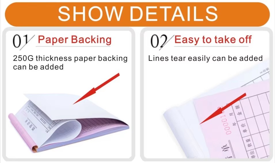 Custom Printing Business NCR Carbonless Notebook A4 A5 A6, A5 Book Style Carbonless Invoice & Business Forms